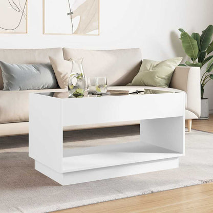 Coffee Table with Infinity LED White 90x50x50 cm