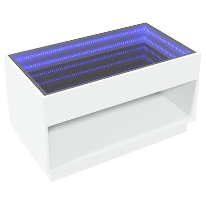 Coffee Table with Infinity LED White 90x50x50 cm