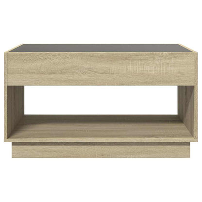 Coffee Table with Infinity LED Sonoma Oak 90x50x50 cm