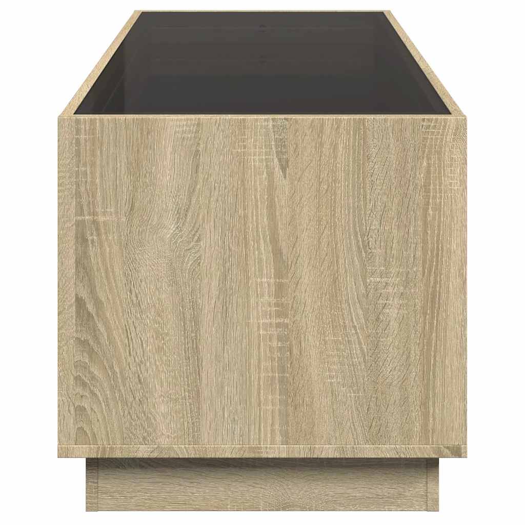 Coffee Table with Infinity LED Sonoma Oak 90x50x50 cm