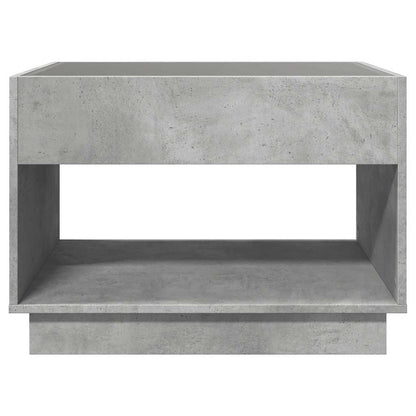 Coffee Table with Infinity LED Concrete Grey 90x50x50 cm
