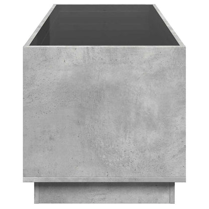 Coffee Table with Infinity LED Concrete Grey 90x50x50 cm