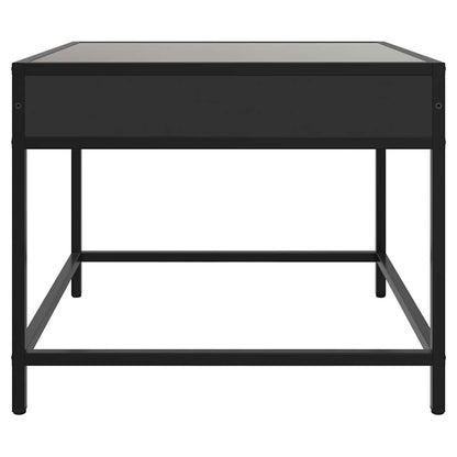Coffee Table with Infinity LED Black 50x50x41 cm