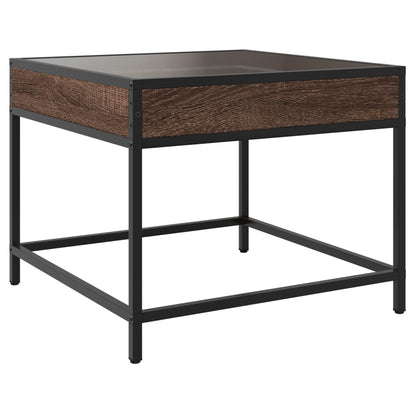 Coffee Table with Infinity LED Brown Oak 50x50x41 cm