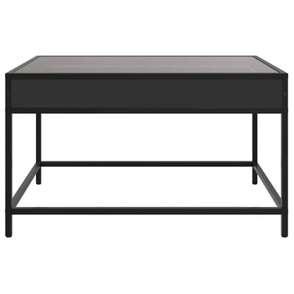 Coffee Table with Infinity LED Black 70x50x41 cm