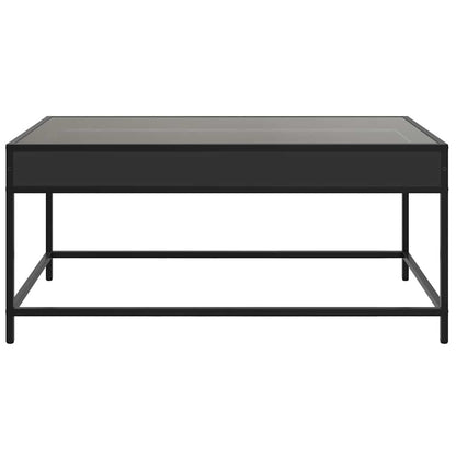 Coffee Table with Infinity LED Black 90x50x41 cm