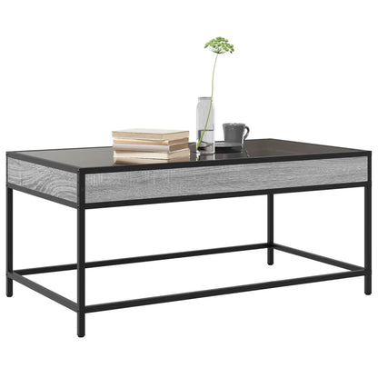 Coffee Table with Infinity LED Grey Sonoma 90x50x41 cm