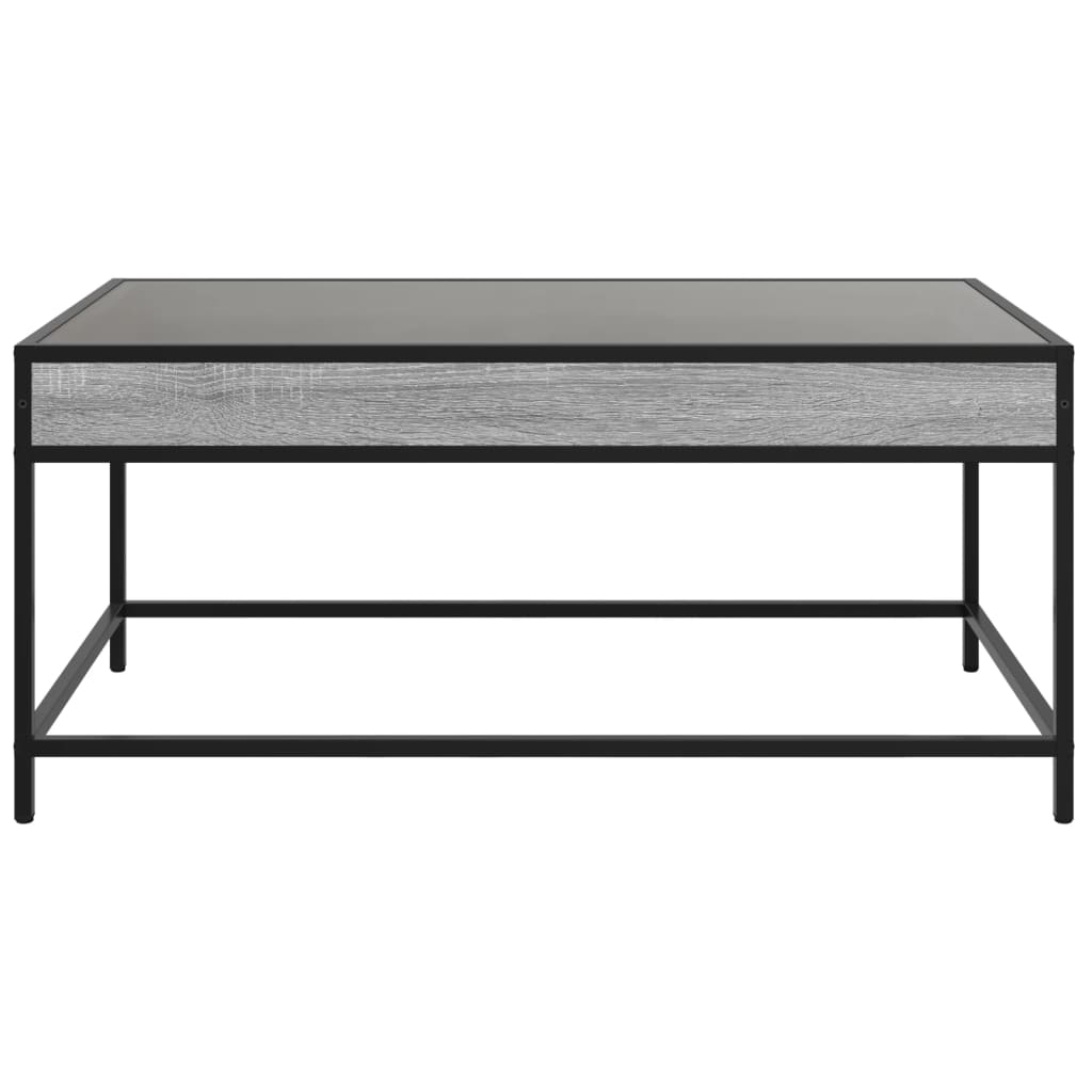 Coffee Table with Infinity LED Grey Sonoma 90x50x41 cm