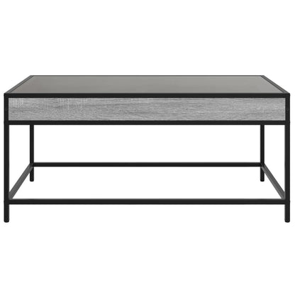 Coffee Table with Infinity LED Grey Sonoma 90x50x41 cm