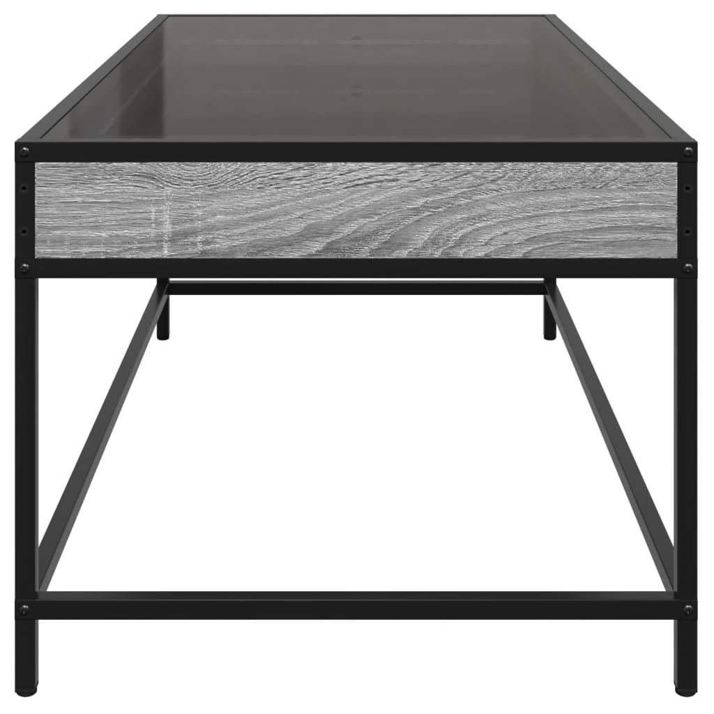 Coffee Table with Infinity LED Grey Sonoma 90x50x41 cm