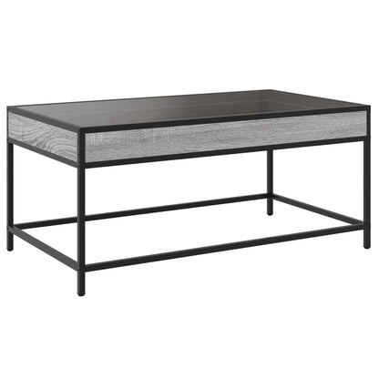 Coffee Table with Infinity LED Grey Sonoma 90x50x41 cm