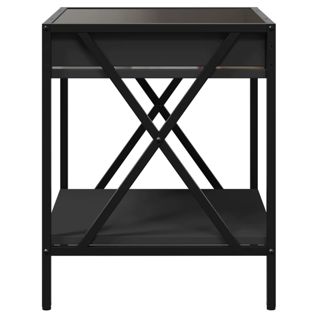 Coffee Table with Infinity LED Black 40x40x49 cm