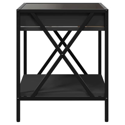 Coffee Table with Infinity LED Black 40x40x49 cm