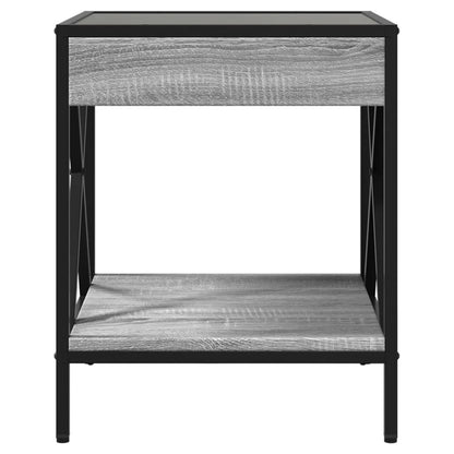Coffee Table with Infinity LED Grey Sonoma 40x40x49 cm