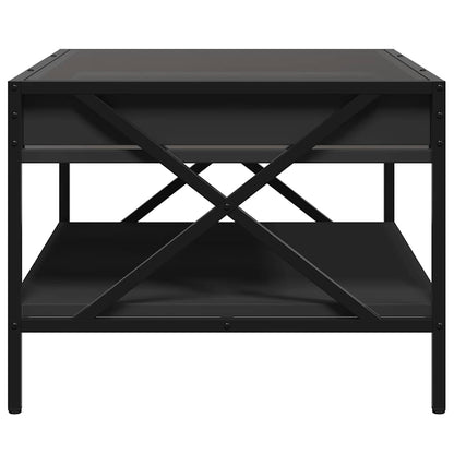 Coffee Table with Infinity LED Black 70x50x38 cm