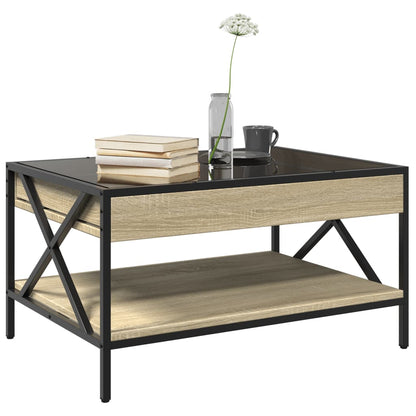 Coffee Table with Infinity LED Sonoma Oak 70x50x38 cm