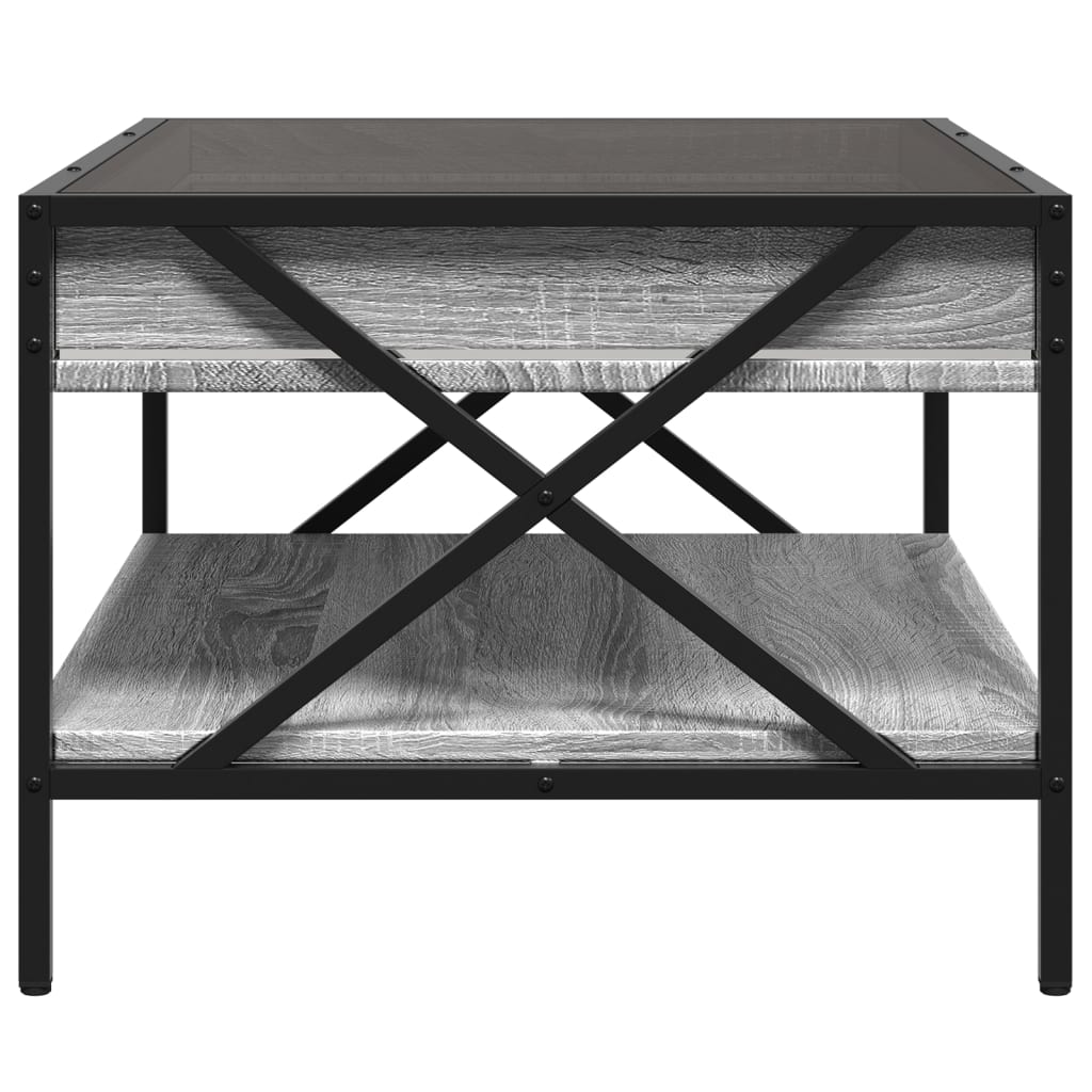 Coffee Table with Infinity LED Grey Sonoma 70x50x38 cm