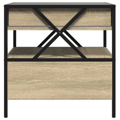 Coffee Table with Infinity LED Sonoma Oak 50x50x51 cm