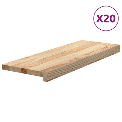 Stair Treads 20 pcs Untreated 70x25x2 cm Solid Wood Oak