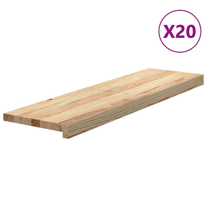 Stair Treads 20 pcs Untreated 90x30x2 cm Solid Wood Oak