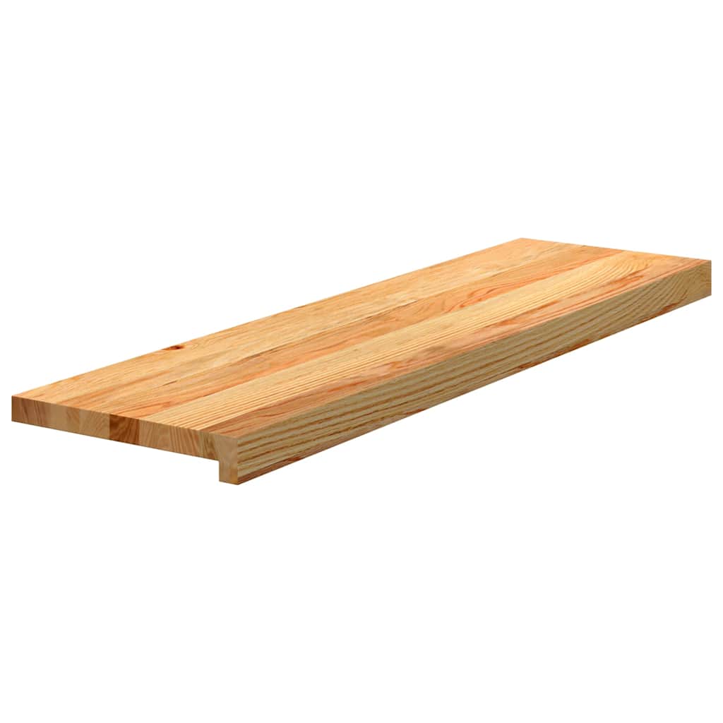 Stair Treads 4 pcs Light Brown 90x30x2 cm Solid Wood Oak