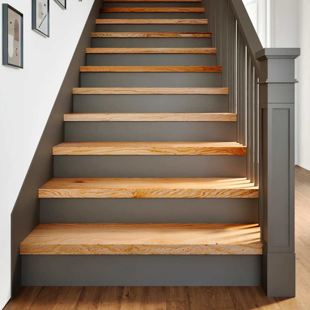 Stair Treads 12 pcs Light Brown 90x25x2 cm Solid Wood Oak