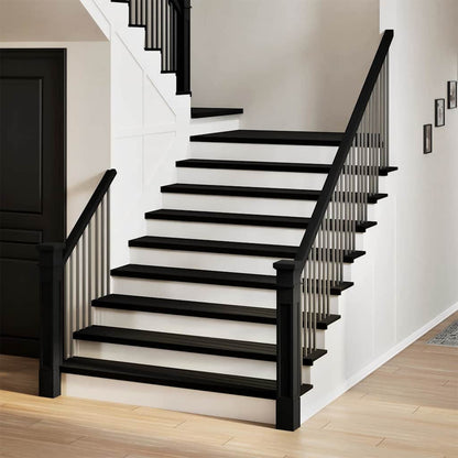 Stair Treads 4 pcs Brown Black 110x25x2 cm Solid Wood Oak