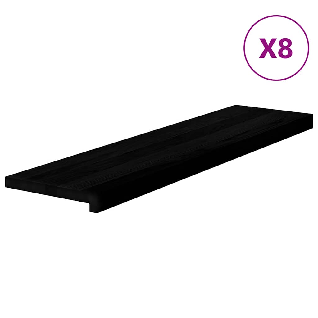 Stair Treads 8 pcs Dark Brown 100x30x2 cm Solid Wood Oak