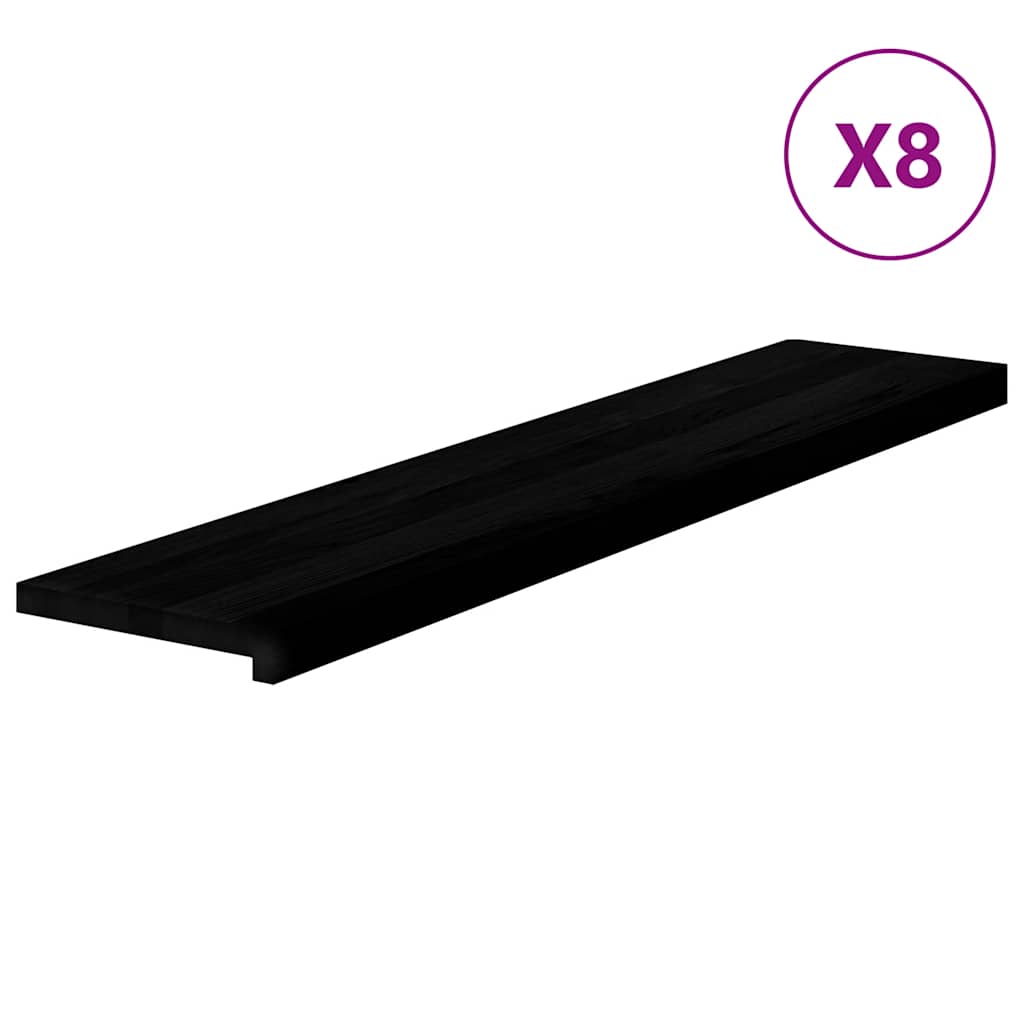 Stair Treads 8 pcs Dark Brown 120x30x2 cm Solid Wood Oak