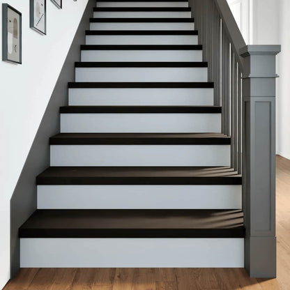 Stair Treads 12 pcs Brown Black 100x25x2 cm Solid Wood Oak