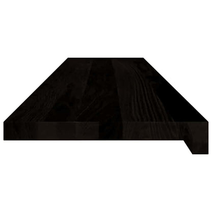 Stair Treads 12 pcs Brown Black 110x30x2 cm Solid Wood Oak