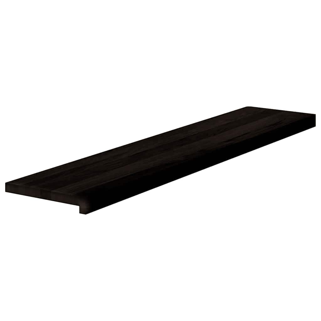 Stair Treads 12 pcs Brown Black 120x30x2 cm Solid Wood Oak