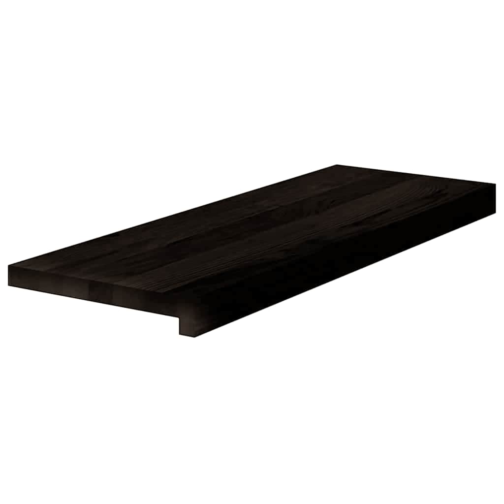 Stair Treads 16 pcs Brown Black 70x25x2 cm Solid Wood Oak