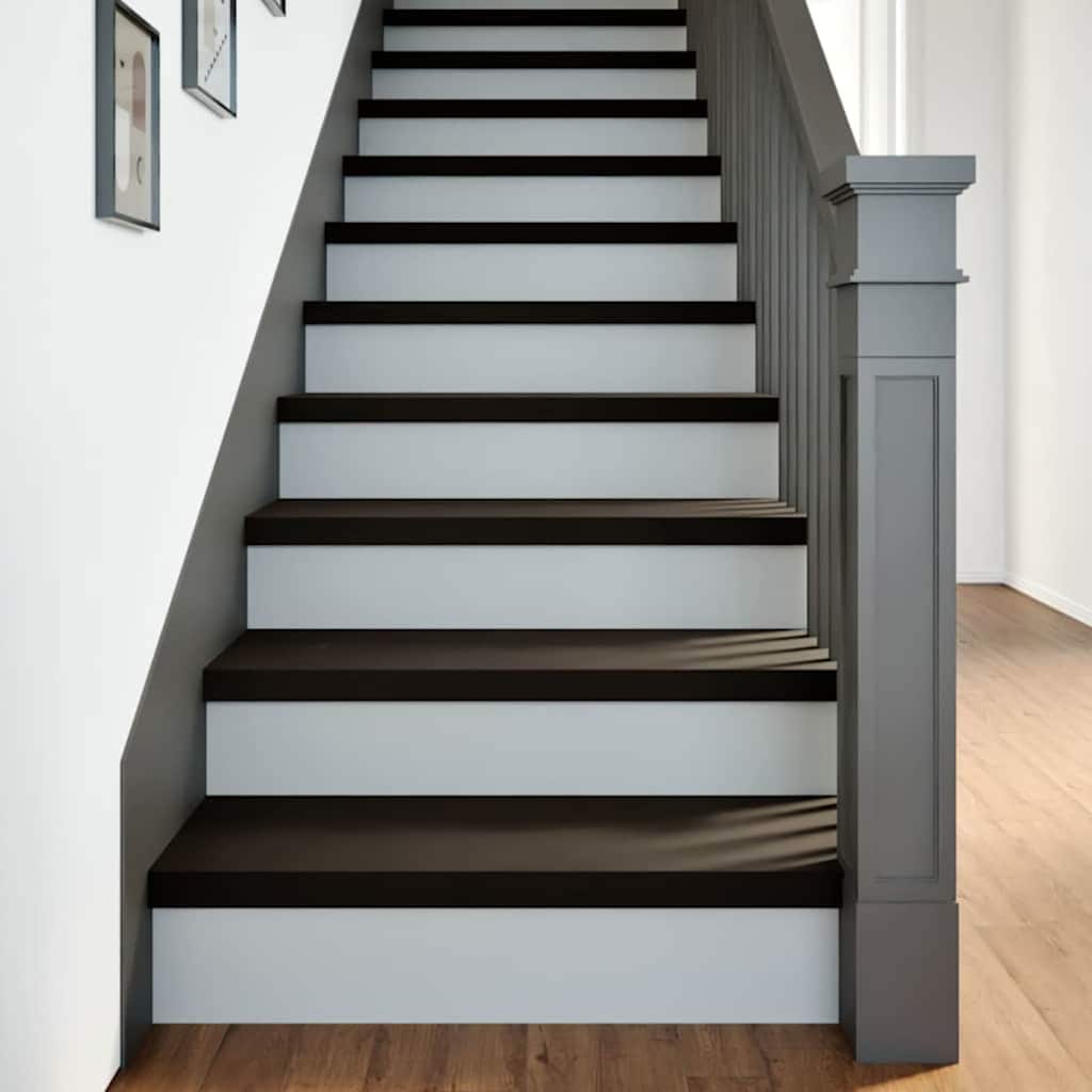Stair Treads 16 pcs Brown Black 80x25x2 cm Solid Wood Oak