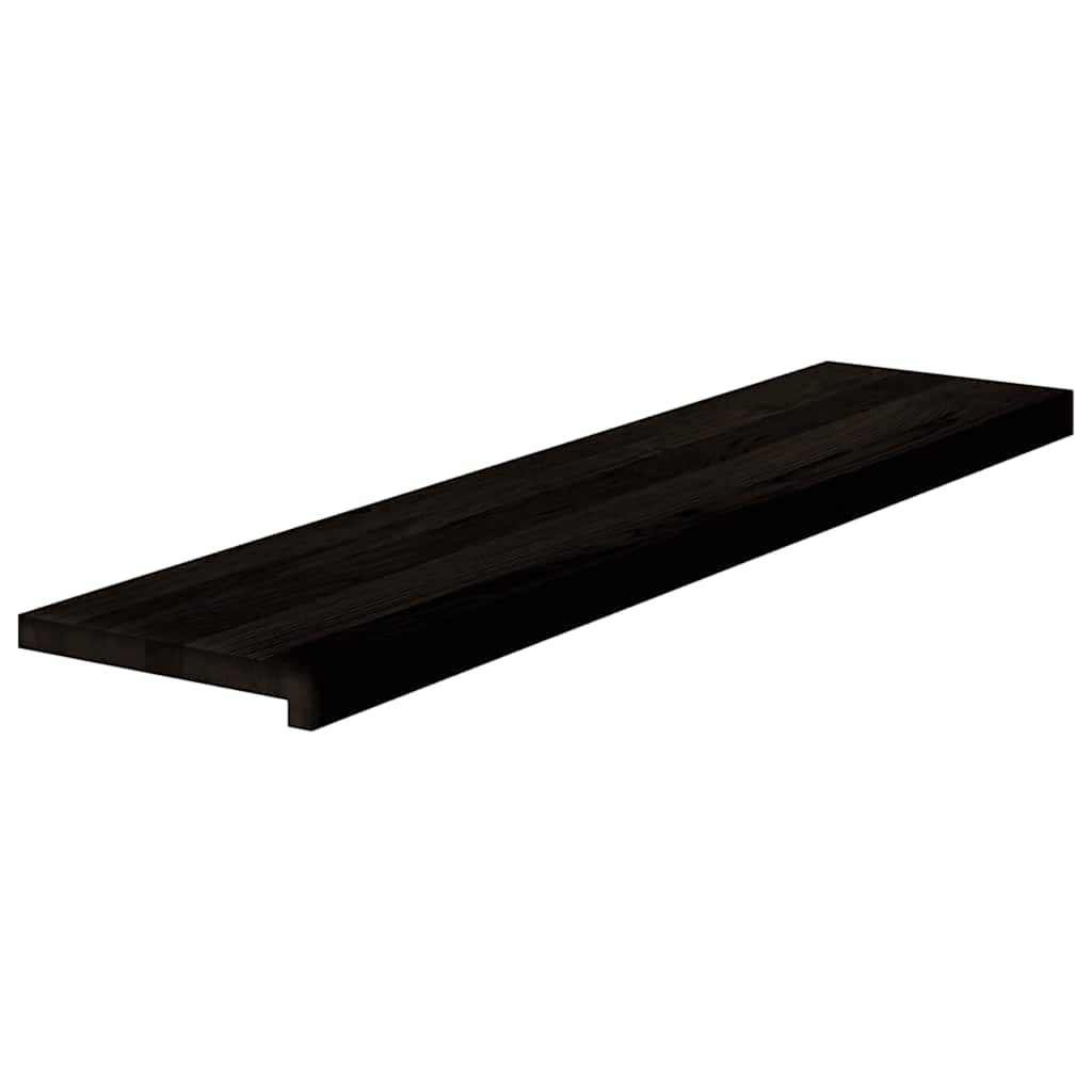 Stair Treads 16 pcs Brown Black 110x30x2 cm Solid Wood Oak