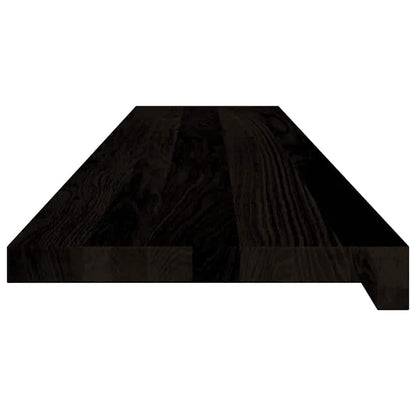 Stair Treads 16 pcs Brown Black 120x30x2 cm Solid Wood Oak