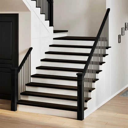Stair Treads 16 pcs Brown Black 120x30x2 cm Solid Wood Oak