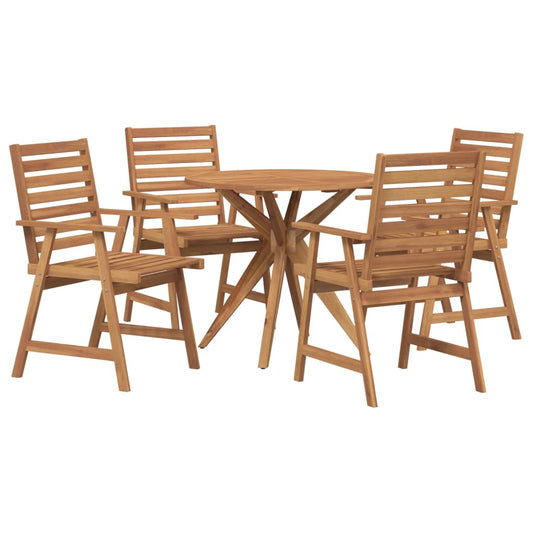 5 Piece Garden Dining Set Solid Wood Acacia