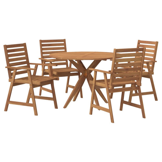 5 Piece Garden Dining Set Solid Wood Acacia
