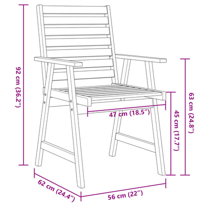 6 Piece Garden Dining Set Solid Wood Acacia