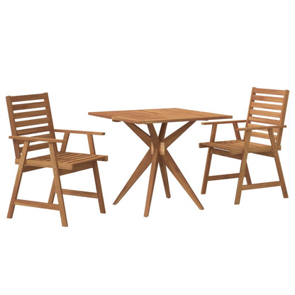 3 Piece Garden Dining Set Solid Wood Acacia