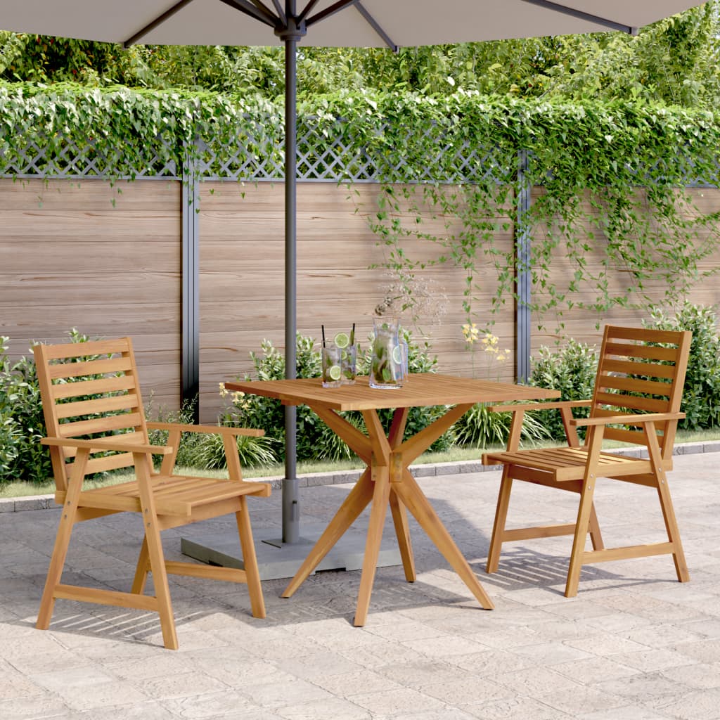 3 Piece Garden Dining Set Solid Wood Acacia