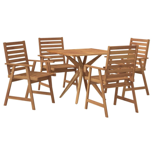 5 Piece Garden Dining Set Solid Wood Acacia