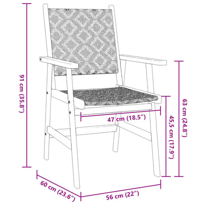 3 Piece Garden Dining Set Solid Wood Acacia