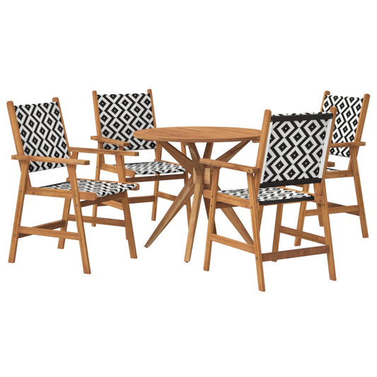 5 Piece Garden Dining Set Solid Wood Acacia