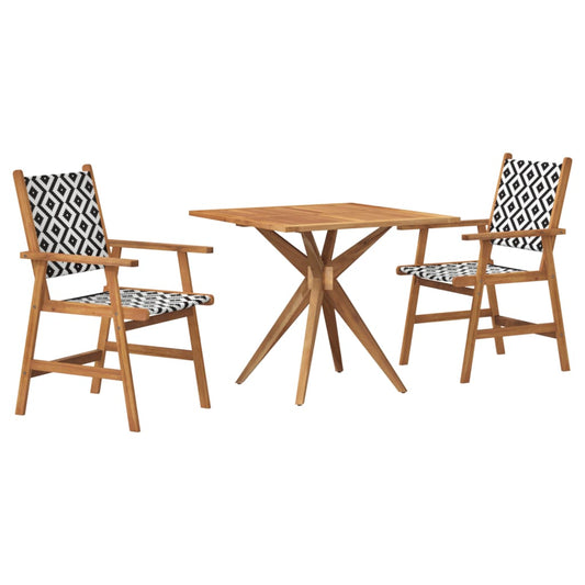 3 Piece Garden Dining Set Solid Wood Acacia