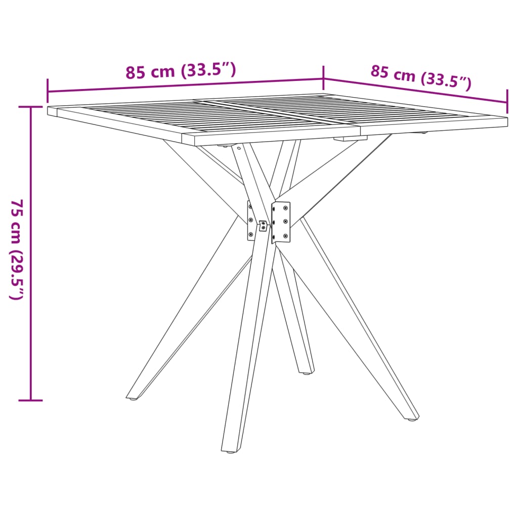3 Piece Garden Dining Set Solid Wood Acacia