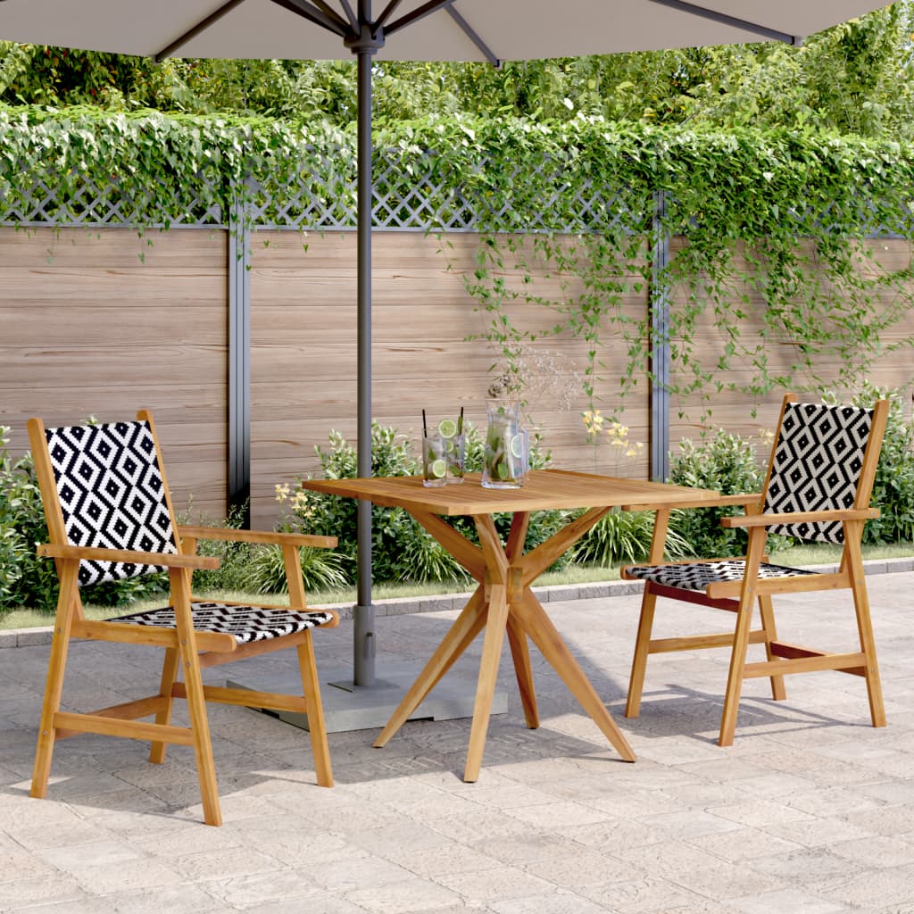 3 Piece Garden Dining Set Solid Wood Acacia