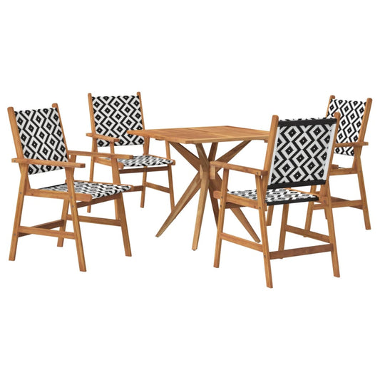 5 Piece Garden Dining Set Solid Wood Acacia