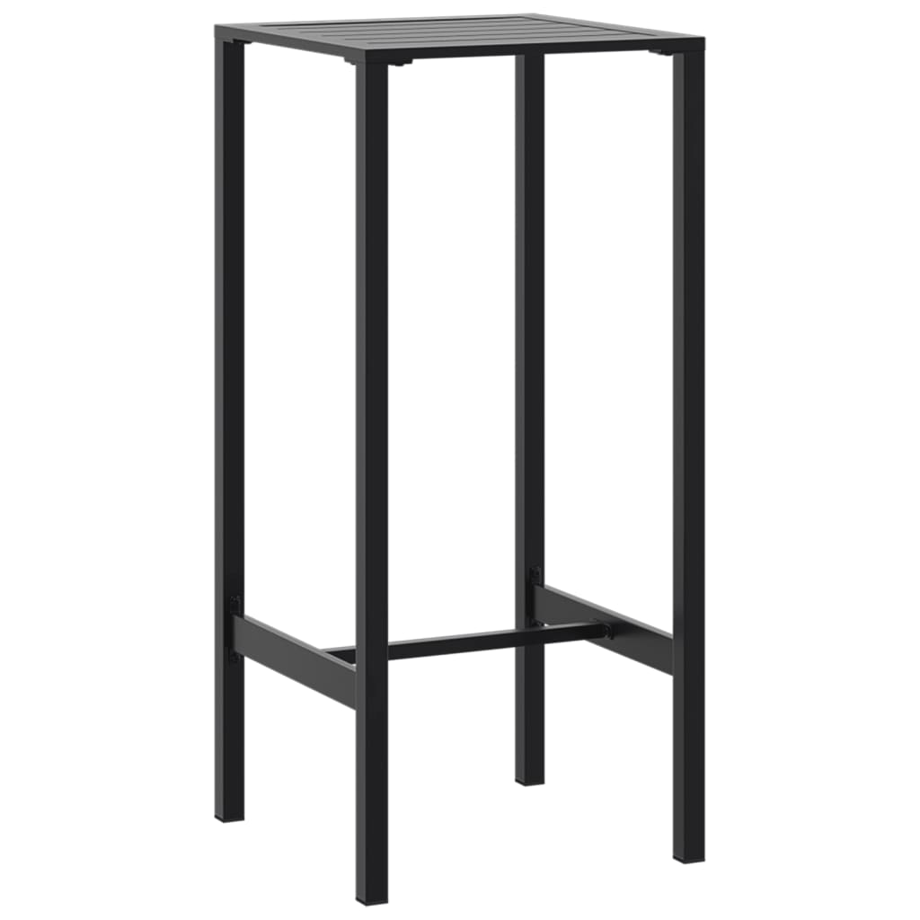 3 Piece Garden Bar Set Black Powder-coated Steel